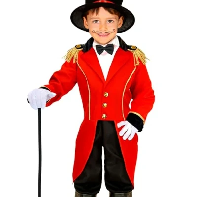 Afbeelding van Widmann Circus Kostuum Baas Van Dwaas Jongen Rood Maat 140 Carnavalskleding Verkleedkleding