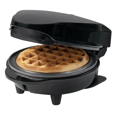 Afbeelding van Bestron Mini wafelijzer voor klassieke wafels, met antiaanbaklaag, kinderfeestjes, Familiefeest, Pasen of Kerst, 550 Watt, kleur: Zwart