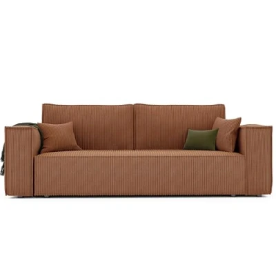 Afbeelding van GREKPOL Bali bank 200 x 155 cm, met slaapfunctie en bedlade, 3 zitsbank, slaapbank, slaapbank bedlade (Poso 40 steenrood)
