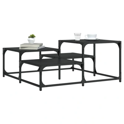 Afbeelding van Salontafel 87,5x87,5x40 cm bewerkt hout zwart