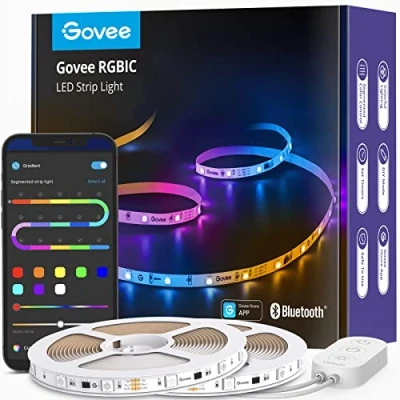 Afbeelding van Govee RGBIC 2 stuks 10 m ledstrips, muzieksynchronisatie, segmentcontrole, kleurverandering, 64 scènemodi, bestuurbaar via app, voor feest, huis, slaapkamer