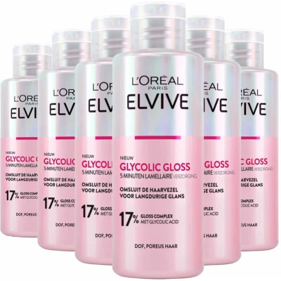 Afbeelding van 6x L&#039;Oréal Elvive Glycolic Gloss Post Conditioner 200 ml