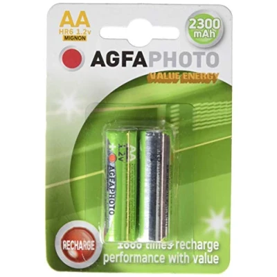 Afbeelding van Agfaphoto Batterij NiMH, Mignon, AA, HR06, 1.2V/2300mAh Value Energy, Retail blisterverpakking (2 st