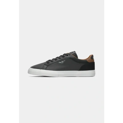 Afbeelding van Pepe Jeans Kenton Court Sneakers laag, Heren, Maat: 40, Black Leer en imitatieleer