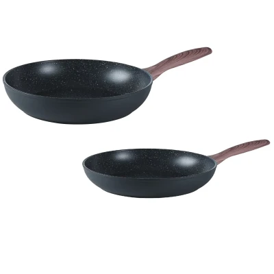 Afbeelding van Sambonet Koekenpannenset Rock &#039;n&#039; Rose Zwart ø 24 + 28 cm Voor alle warmtebronnen