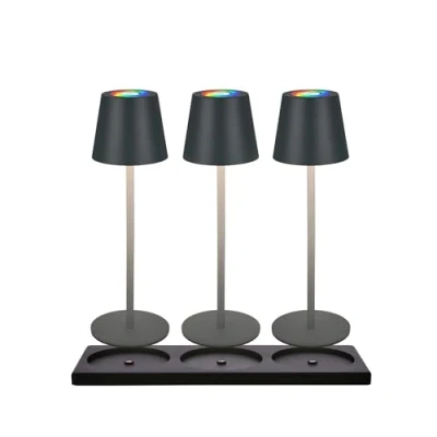 Afbeelding van Briloner Serina Snoerloze LED tafellamp IP44 7504016 Dimbaar Touch Spatwaterdicht Snoerloos Verwisselbare batterij en lichtbron Ø8 x 20,5 cm Wit