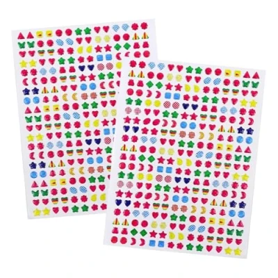 Afbeelding van 480 stuks kristallen stickers, zelfklevende oorbellen, stickers met 3D edelstenen, driedimensionale epoxystickers, beloningsstickers voor kinderen,