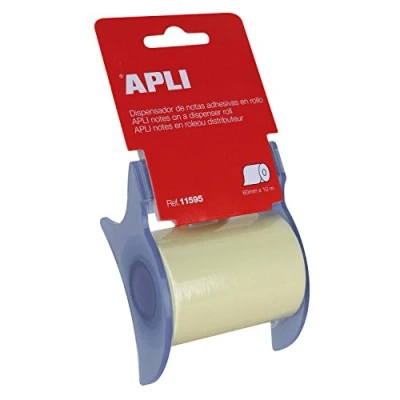 Afbeelding van Apli 11595 Zelfklevende notitiedispenser geel 60 mm x 10 m