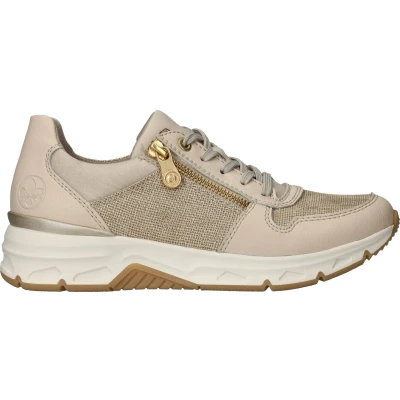 Afbeelding van Rieker Sneakers laag, Dames, Maat: 36, Pebble muschel pelcre Leer/ synthetisch