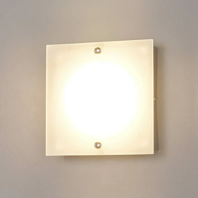 Afbeelding van Lindby LED wandlamp 1licht glas, metaal H: 18 cm wit Inclusief lichtbron