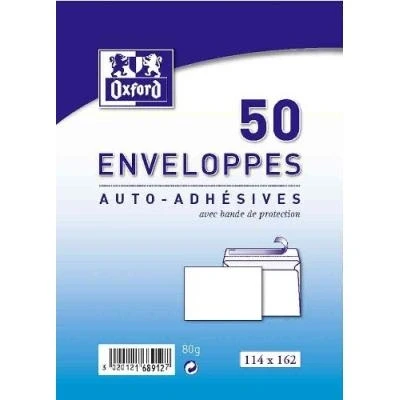 Image de Oxford 100103572 enveloppe auto adhésive 114x162x50 blanc
