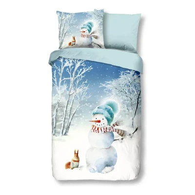 Afbeelding van Good Morning Kinderdekbedovertrek &quot;sneeuwpop&quot; Multi (140x200/220 cm) Katoen Flanel