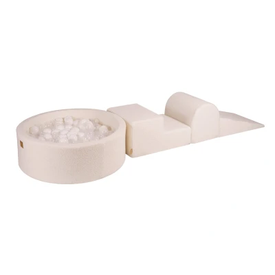 Afbeelding van Foam Speelset incl XL Ballenbak 90x30 teddy Wit Ballenbakje.nl Transparant