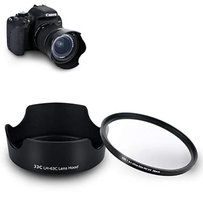 Afbeelding van Zonneklep en UV filter voor Canon EF S 18 55mm f/3.5 5.6 IS STM vervangt EW 63C