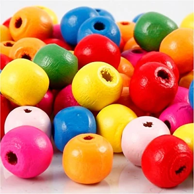 Afbeelding van Kralen Hout Multicolor 10x3 Mm 70 Stuks