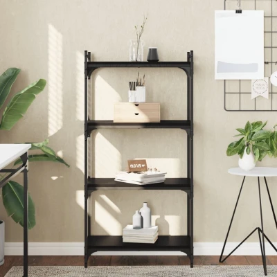 Afbeelding van Boekenkast 4 laags 60x30x120 cm bewerkt hout zwart