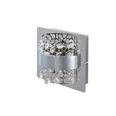 Afbeelding van Lucande LED wandlamp 1licht metaal, glas H: 13 cm chroom, helder Inclusief lichtbron