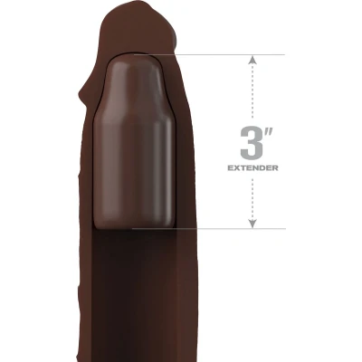 Afbeelding van Siliconen X tension Penis Sleeve Met Ballstrap Bruin