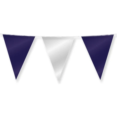 Afbeelding van Party Flags foil Dark blue and silver
