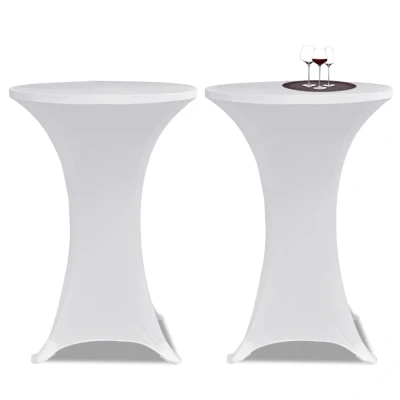 Afbeelding van Statafelhoes Stretch Ø60cm Wit (2 stuks)