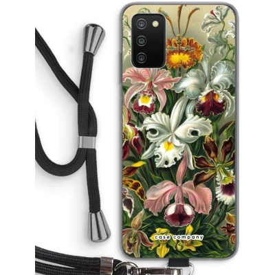 Afbeelding van Case Company® hoesje met Koord geschikt voor Samsung Galaxy A03S Haeckel Orchidae Telefoonhoesje Zwart Bescherming aan alle Kanten en Over de Schermrand