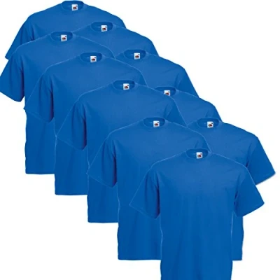 Afbeelding van Fruit of the Loom T shirt, met V hals, in verschillende maten en kleuren, 10 stuks, koningsblauw, XL