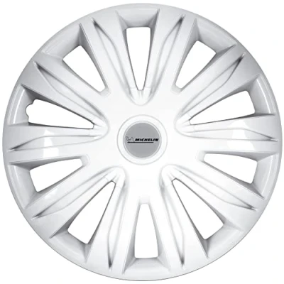 Afbeelding van MICHELIN Set van 4 universele wieldoppen Féline White 15 inch auto ABS kunststof nachtzichtsysteem wit