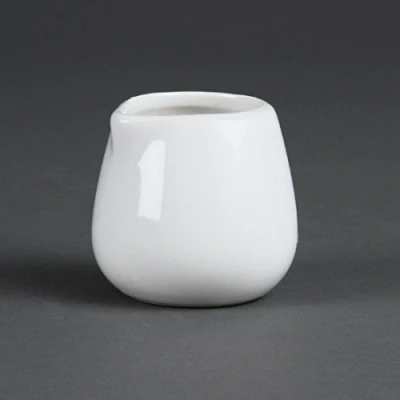 Afbeelding van Olympia Melkpot 43 ml (12 stuks), wit porselein, kruik zonder handvat, ideaal voor melk, room, sauzen, magnetronbestendig, C203