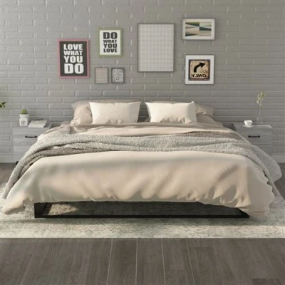 Afbeelding van vidaXL Nachtkastjes 2 st 40x35x47,5 cm grijs sonoma eikenkleurig