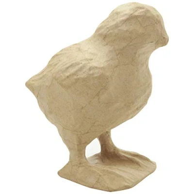 Afbeelding van Décopatch SA208C Een houder van bruin papier maché, 11,5x8x12,5 cm, kuiken