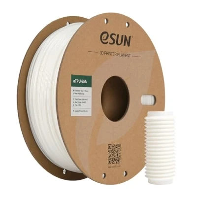 Afbeelding van eSUN TPU 95A filament 1,75 mm, flexibel, 3D printer, TPU, nauwkeurigheid +/ 0,05 spoel van 1 kg, printerfilament voor printers, wit