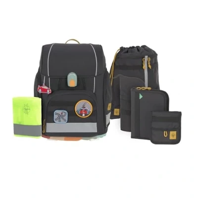 Afbeelding van Lässig Schooltas School Set Boxy Unique Black Zwart