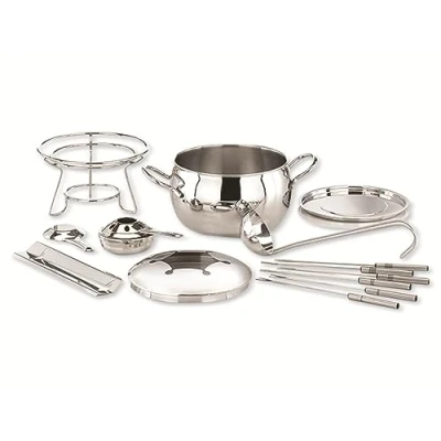 Afbeelding van APS Germany® Fondueset Fonduepan 13delig RVS 2.2 liter 6 persoons Glühweinketel