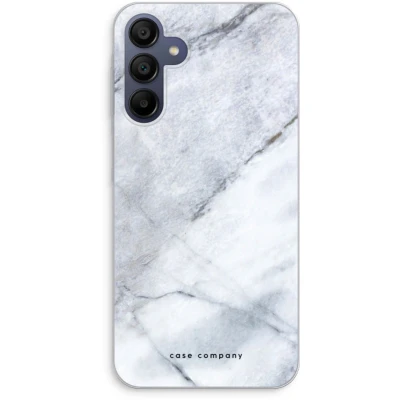 Afbeelding van Case Company® hoesje geschikt voor Samsung Galaxy A15 Witte marmer Soft Cover Telefoonhoesje Bescherming aan alle Kanten en Schermrand