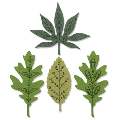 Afbeelding van Sizzix Framelits Die Set 3PK w/4PK Stamps Decorative Leaves 666010 Olivia Rose (10 22)