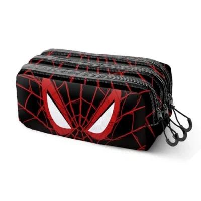 Afbeelding van Karactermania Marvel Spiderman Vision Trick FAN 2.2 Pennenzak Potloden Etui met Dubbele Rits Pennenetui Zwart