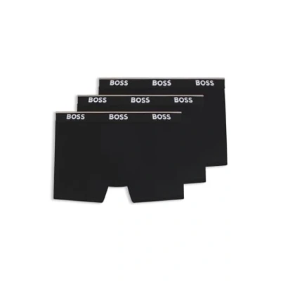 Image de BOSS BoxerBr 3P Power Lot de 3 boxers en coton extensible avec logos pour homme, Noir, S