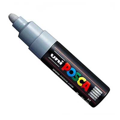 Afbeelding van Uni POSCA PC 7M Paint marker brede punt 4,5 5,5 mm 15 kleuren grijs