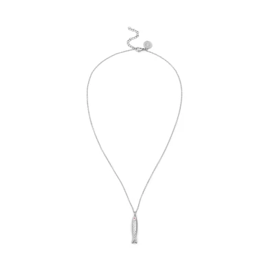 Afbeelding van SINGULARU Aqua Fish halsketting. staal met 18 karaats verguld, en zirkonia. Sieraden voor dames., rvs, Geen edelsteen