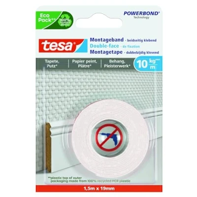 Afbeelding van tesa WALLPAPER 77742 00000 00 Montagetape Powerbond Wit (l x b) 1.5 m 19 mm 1 stuk(s)