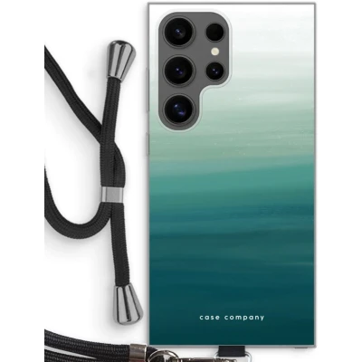 Afbeelding van Case Company® hoesje met Koord geschikt voor Samsung Galaxy S24 Ultra Ocean Telefoonhoesje Zwart Bescherming aan alle Kanten en Over de Schermrand