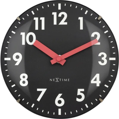 Afbeelding van Tafelklok Nextime Duomo Mini 20 cm zwart gebolde glazen lens
