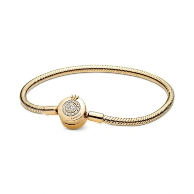 Afbeelding van Pandora Fonkelende Crown O slangenschakelarmband in zilver 16cm, 19 cm, edelmetaal, Niet van toepassing.
