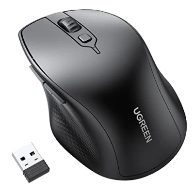 Afbeelding van Ugreen draadloze ergonomische computermuis zwart (MU101)
