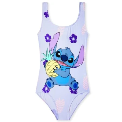 Afbeelding van Disney Badpak voor meisjes, 1 delig, zwempak, ruches, zwemmen, strand, zwembad, kleding kinderen, jongeren, 2 14 jaar, Stitch, Ariel, Elsa, ijskoningin, Minnie