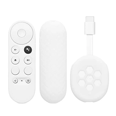 Afbeelding van kwmobile hoes voor afstandsbediening en streamingapparaat Beschermcase geschikt Google Chromecast 2020 4K (not for New Generation) Van silicone in wit /