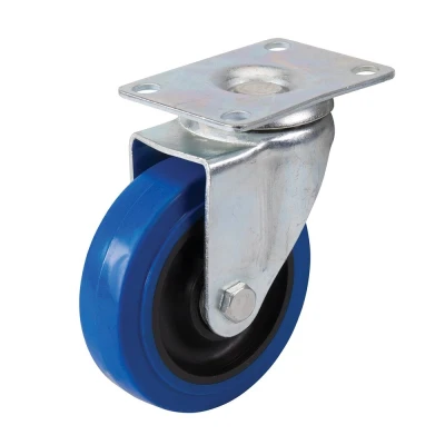 Afbeelding van Fixman Rubberen Zwenkwiel Ø 100 mm Maximale Belasting 140 kilo Blauw