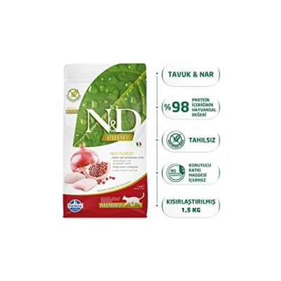 Afbeelding van N&amp;D Prime voeding voor de gecastreerde kat Kip 1.5 kg.