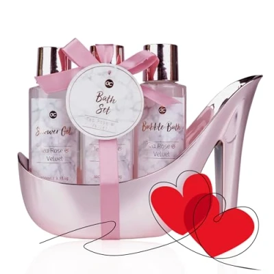 Afbeelding van Verjaardag cadeau vrouw Bad in rose pump Shine Tea &amp; Velvet Geschenkset vrouwen, moeder, vriendin, zus, oma, mama Grappig