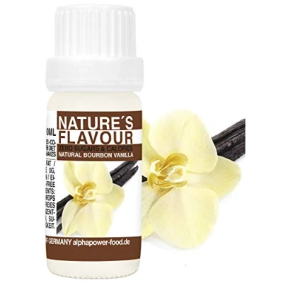 Image de ALPHAPOWER FOOD Arôme alimentaire naturel vanille de Bourbon I liquide gouttes aromatisantes et édulcorant sans sucre, 1x10ml goût délicieux, vegan liquid sweetener Flavour Drops, Flavdrops